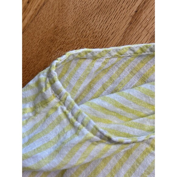 Time and Tru Women's Stripe Yellow White Sleeveless Summer Linen Blend Shirt 1X - Picture 9 of 10